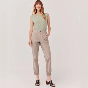 PACT Woven Twill Utility Jogger Pants Oyster Tan Khaki Sz XL {UU8}